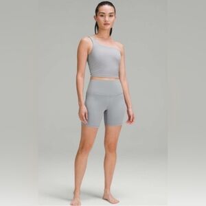 NWT Lululemon Ribbed Nulu Asymmetrical Yoga Tank Size 6 Grey